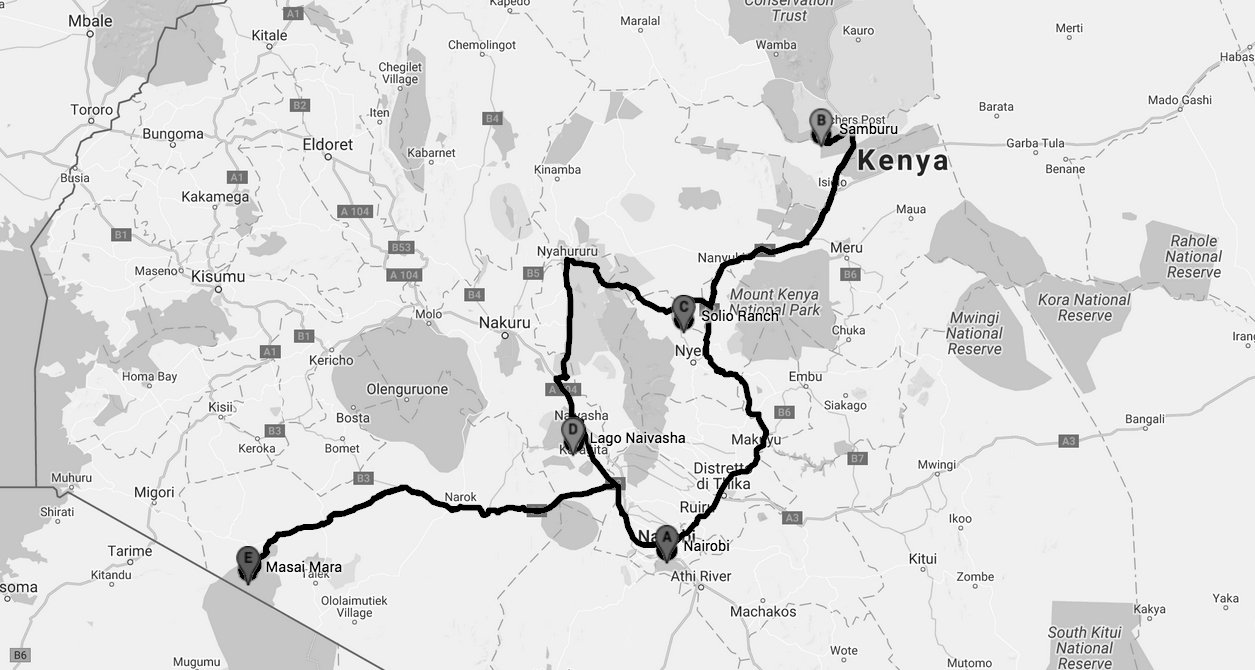 cartina safari kenya explorer 
